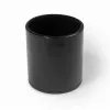 Round pen holder, leather, H 11 cm, D 8.5 cm, black