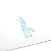Greeting card zebra light blue mini - 2