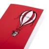 “Little Santa” Hot Air Balloon Christmas Card – Red - 3