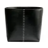 Wastepaper Basket, leather, H  30 cm, D 38 cm, black - 3