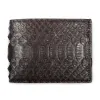 Wallet with Coin Pocket, python leather, wide, brown