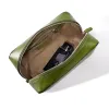 Toiletry Bag Porto Cervo, leather, olive green - 3