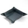 Valet tray square, leather, 20 x 20 cm, dark blue - 2