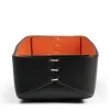 Pen Tray Stitch, leather, narrow, black/orange - 2