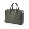 Adri leather briefcase – wide, loden