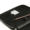 Writing folder with zip A5, leather, black - 2