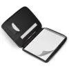 Writing folder with zip A4, leather, black - 3