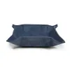 Valet tray square, suede leather, 15 x 15 cm, royal blue - 2