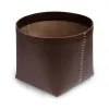 Wastepaper Basket, leather, H  30 cm, D 38 cm, braun - 2