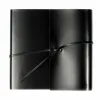 Guest Book with Cover, 96 pages, leather, 21x21 cm, black