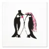 Greeting card marriage penguins
