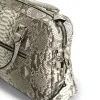 Briefcase, python leather, black/white - 5