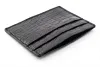 Card Wallet, 4 cc, alligator leather, flat, black - 2