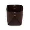 Pen Holder Stitch, leather, square, dark brown