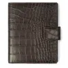 System Planner, alligator-embossed leather, brown