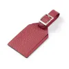 Luggage Tag Adri Leather Dark Red