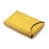 Business Card Holder, leather, 6.5x10 cm, yellow