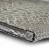 Pouch with Zip, python leather, large, grey - 4