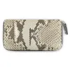 Wallet with Zip, python leather, large, black/white