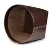 Wastepaper Basket, leather, H  30 cm, D 38 cm, braun - 4