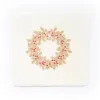 Christmas card holly circle laid paper