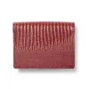 Folded Leather Card Holder – 3 Card Slots, Garnet Red
