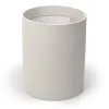 Round wastepaper bin, leather, H 30 cm, D 24 cm, light grey