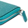 Wallet with Zip, stingray leather, large, turquoise - 3