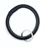 Key Ring, leather, round, black - 2