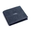 Wallet with Coin Pocket, stingray leather, dark blue - 2