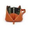 Leather cosmetic bag Adri, orange - 2