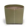 Wastepaper Basket, leather, H  30 cm, D 38 cm, clay