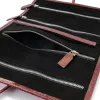 Leather Jewelry Roll – Garnet Red - 2