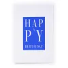 Greeting card Happy X-Birthday blue