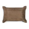 Valet tray rectangular, suede leather, 21 x 15 cm, nut