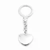 Key Ring with Heart Charm, sterling silver