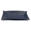 Valet tray rectangular, leather, 21 x 15 cm, dark blue - 3