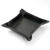 Valet tray square, leather, 20 x 20 cm, black