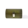 Watch Roll Case, 2 Watches Porto Cervo, leather, olive green - 2