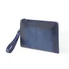 Zipped Pouch Porto Cervo, leather, blue