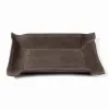 Valet tray rectangular, suede leather, 21 x 15 cm, lava - 3