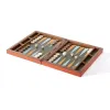 Backgammon Game, walnut/leather, orange