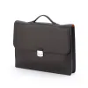 Deer leather briefcase, slim, brown