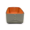 Pen Tray Stitch, leather, narrow, grey/orange - 2