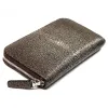 Wallet with Zip, stingray leather, large, brown - 4