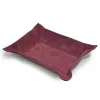 Valet tray rectangular, suede leather, 21 x 15 cm, bordeaux - 2