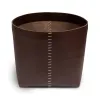 Wastepaper Basket, leather, H  30 cm, D 38 cm, braun
