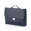 Deer leather briefcase, slim, blue
