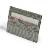 Card Wallet, 4 cc, python leather, flat, grey - 3