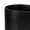 Round wastepaper bin, leather, H 30 cm, D 24 cm, black - 3